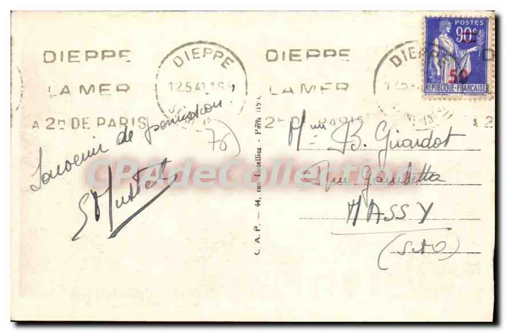 Dieppe — Kasyno — Wydawnictwo Daino, nr 126 - Rewers