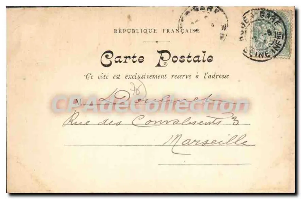 Rouen — Place de la République — Coleção das Novas Galerias N° 17 - Verso