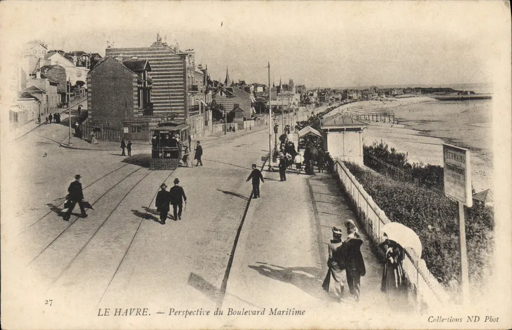 LE HAVRE — Perspectiva do Boulevard Maritime — Collections ND Phot - Frente