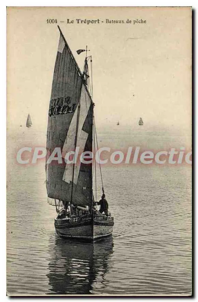 Le Tréport — Barcos de pesca — Bilhete postal antigo de Coleção n°1004 - Frente