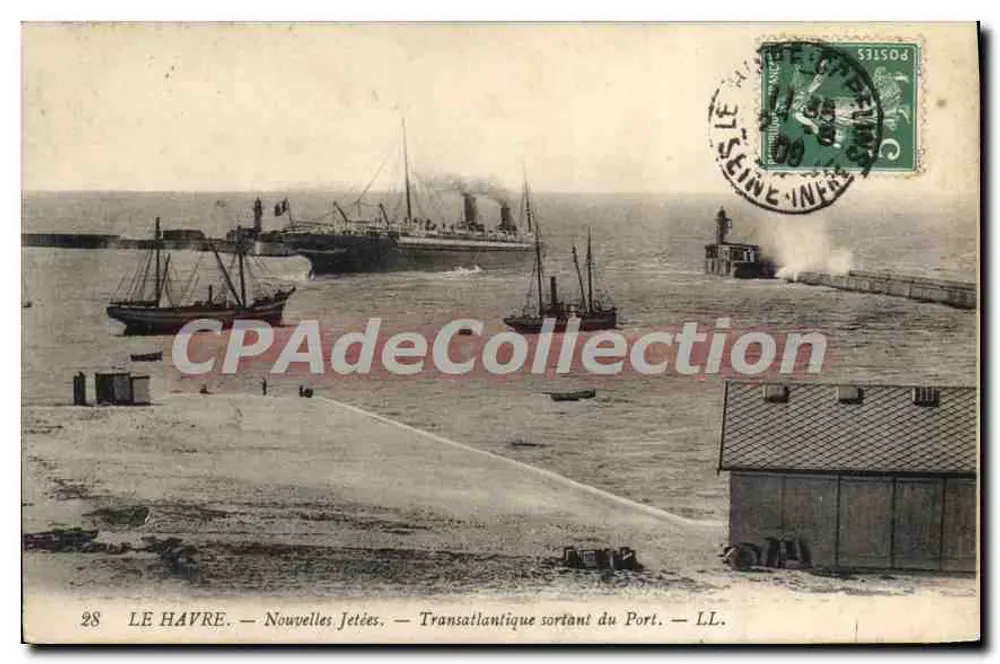 Le Havre — Neue Piers — Transatlantischer Schiffsabfertigung — LL. - Vorderseite