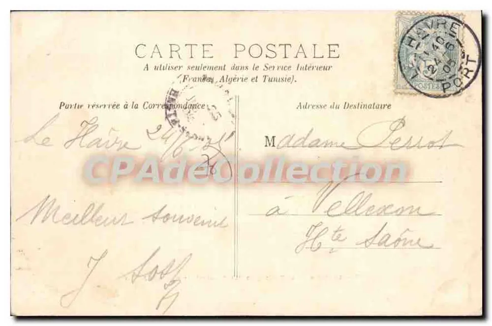 Le Havre — Das Drei-Mast-Schiff "La Cannebière" an den Pier — N.G. n°36 - Rückseite