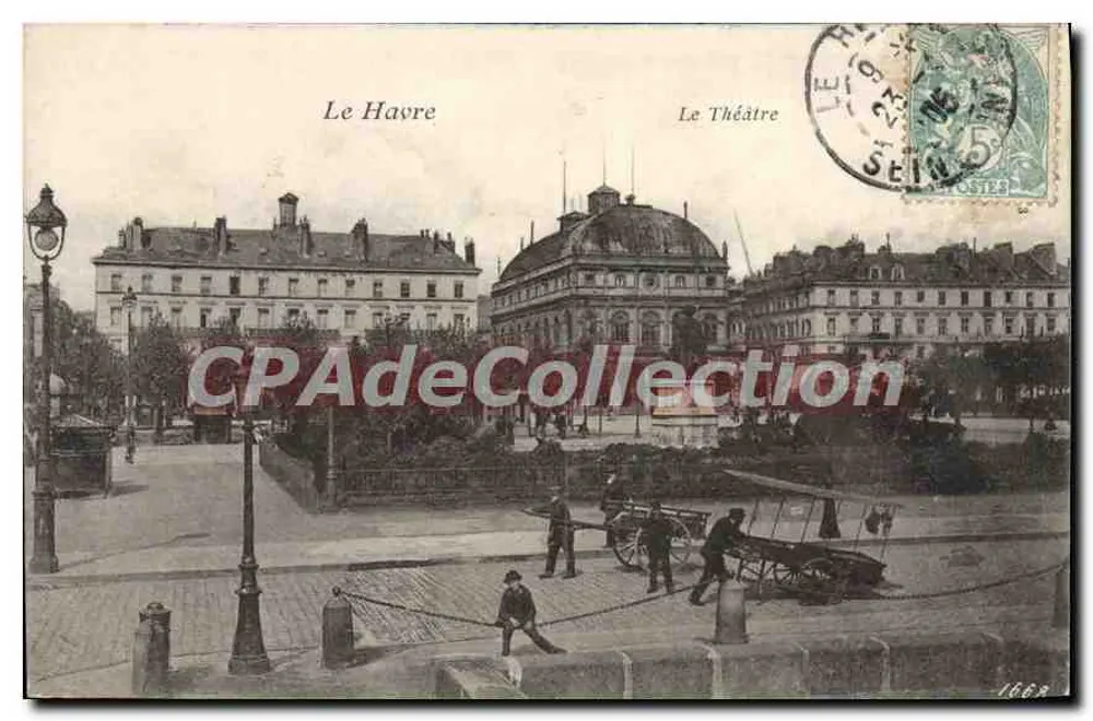 Le Havre — O Teatro — editor desconhecido, n° de série 1662 - Frente