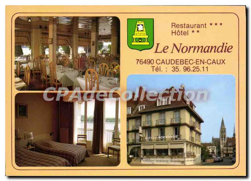 Hotel Restaurante Le Normandie — Caudebec-en-Caux — Tarjeta postal antigua déCollection - Anverso