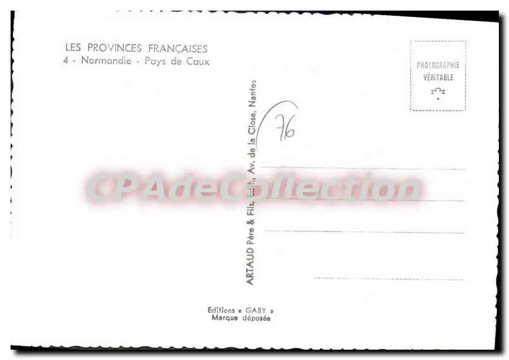 Normandie — Pays de Caux — Editions Gaby, Nantes - Rückseite