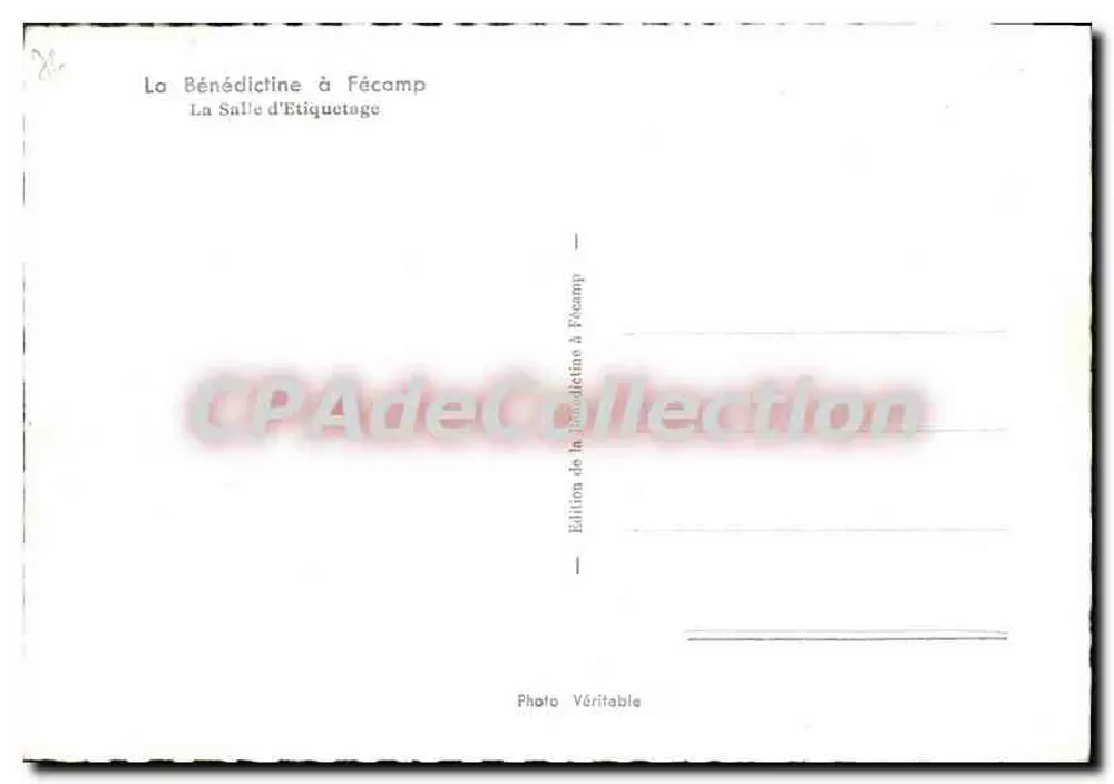 Der Etikettierraum in Fécamp — La Bénédictine — Ausgabe von La Bénédictine in Fécamp - Rückseite