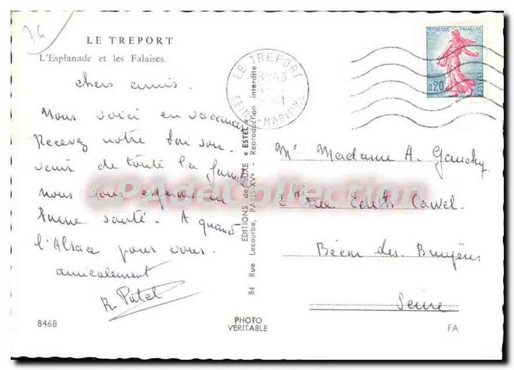 Le Tréport — A Esplanada e as Falésias — Estel - Verso