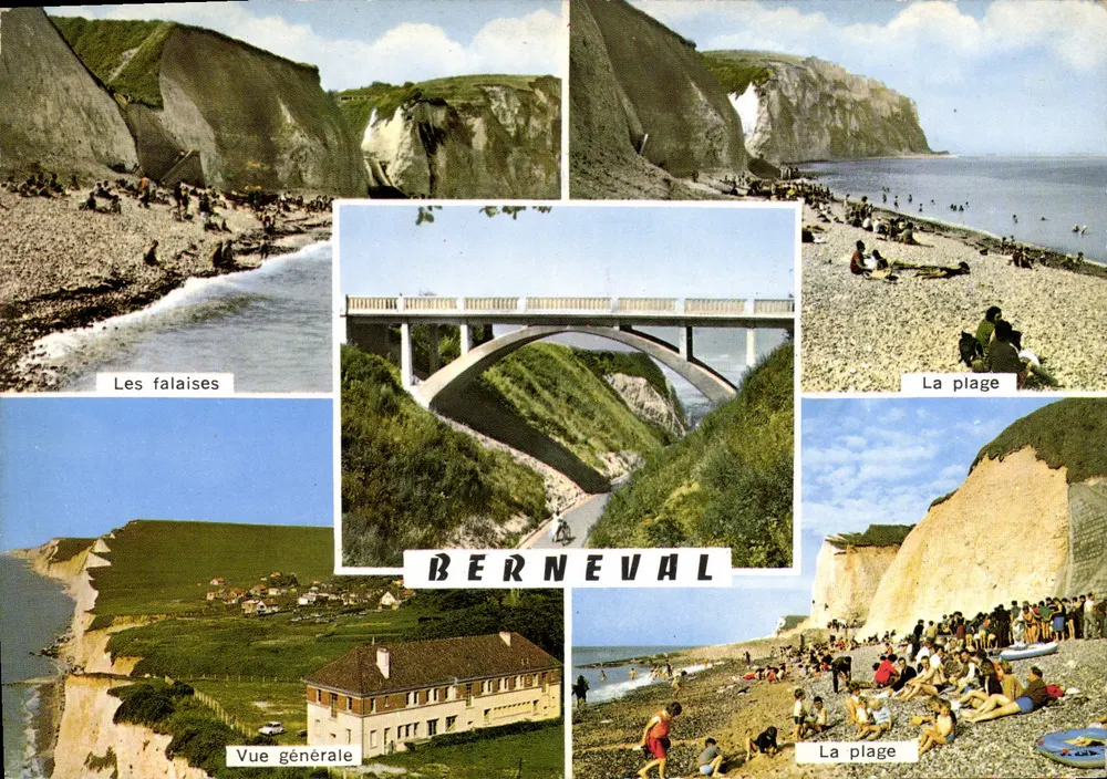 Berneval — Die Klippen, der Strand, allgemeiner Blick — Verlag Artaud Frères, Nr. 101 - Vorderseite
