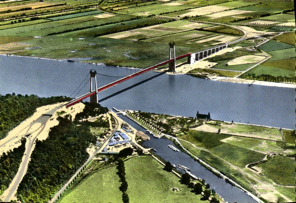Brücke von Tancarville — Luftaufnahme — Normacolor Nr. 7013 - Vorderseite