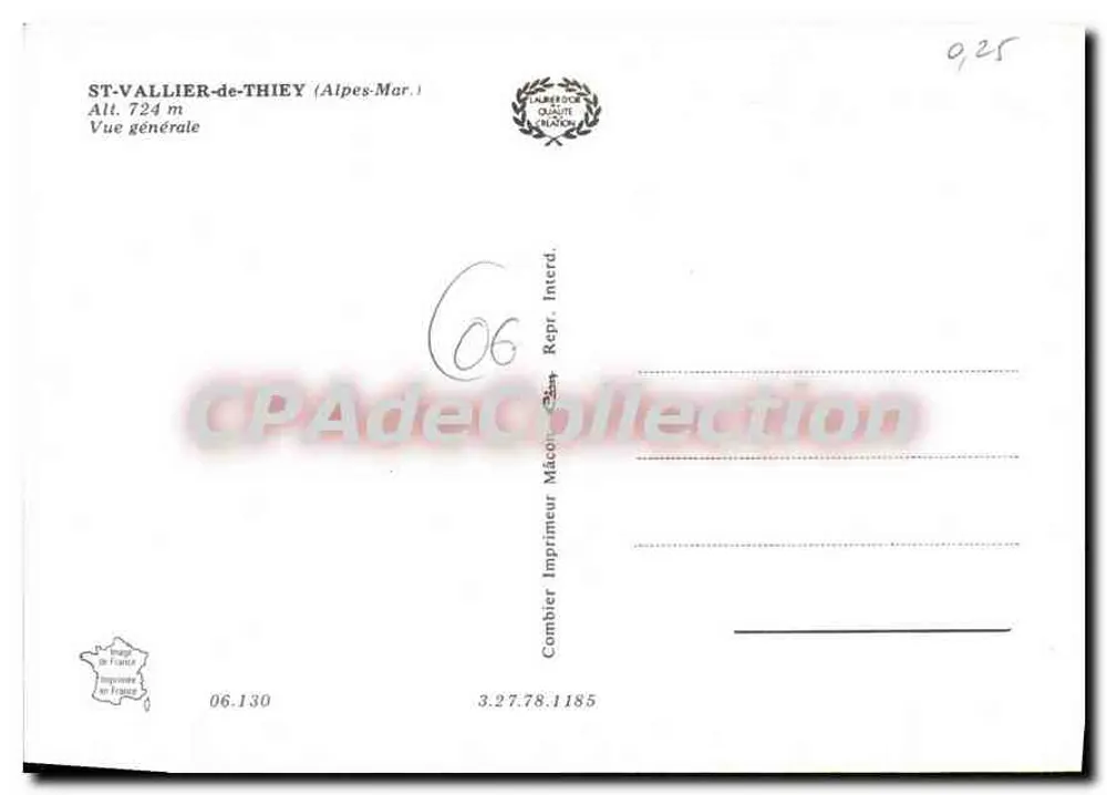 St-Vallier-de-Thiey — Allgemeiner Blick — Drucker Combier - Rückseite