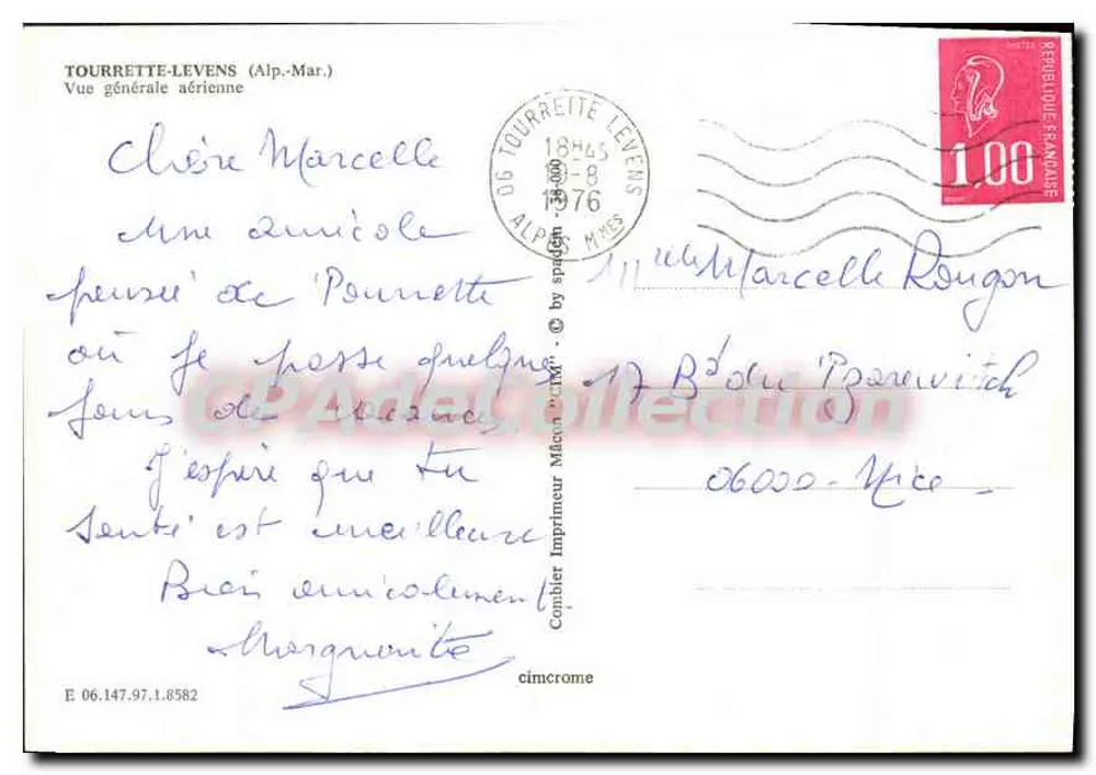 Tourrette-Levens (Alp.-Mar.) — Allgemeine Luftansicht — Drucker Combier - Rückseite