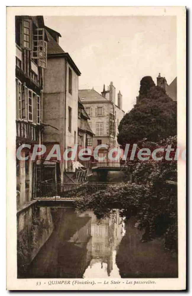 Quimper (Finistère) — Le Steir — As passarelas — Edição La Cigogne, 111, rue Réaumur - Paris - Frente