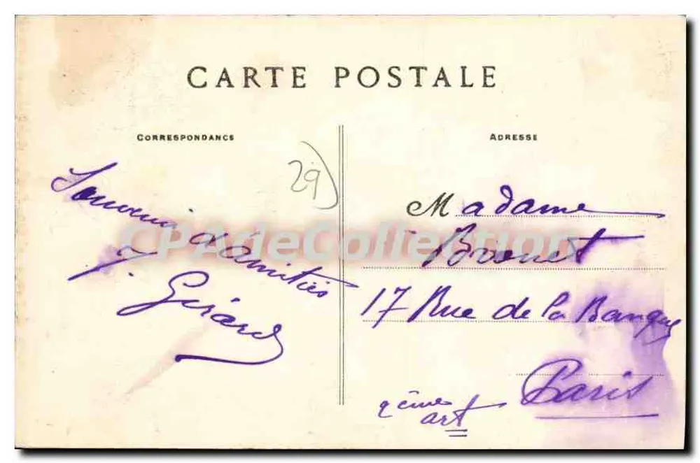 Ein geschlossenes Bett und ein bretonisches Wiegen — Sammlung Villard, Quimper - Rückseite