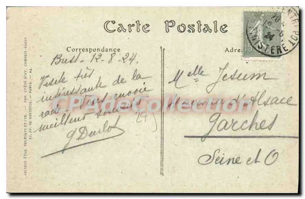 Militärhafen von Brest — Abfahrt des Schlachtschiffes « Hoche » — JND, n°23 - Rückseite