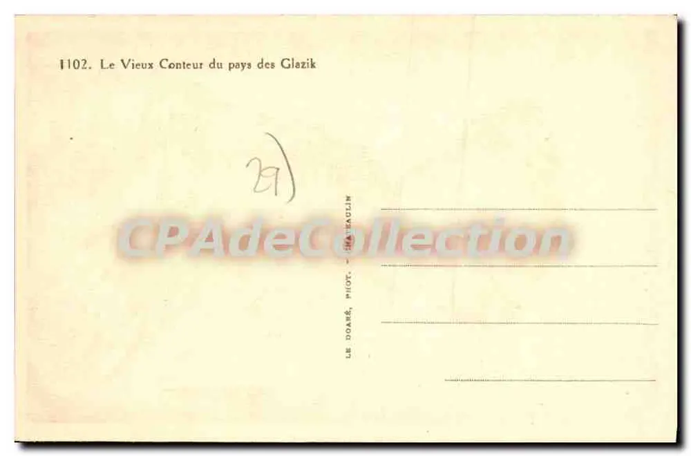 Der alte Erzähler aus dem Land der Glazik — Serie I102 — LE DOARS, PHOT. - CHATEAULIN - Rückseite