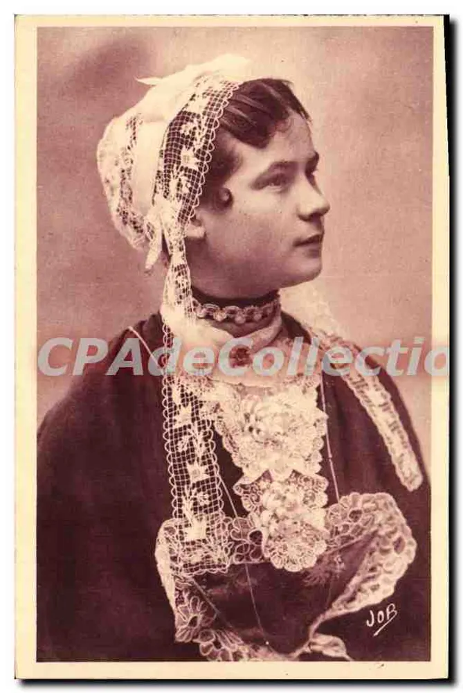 Giovane ragazza di Pont-Croix — Studio sui cappelli della Bretagna — JOB - Recto