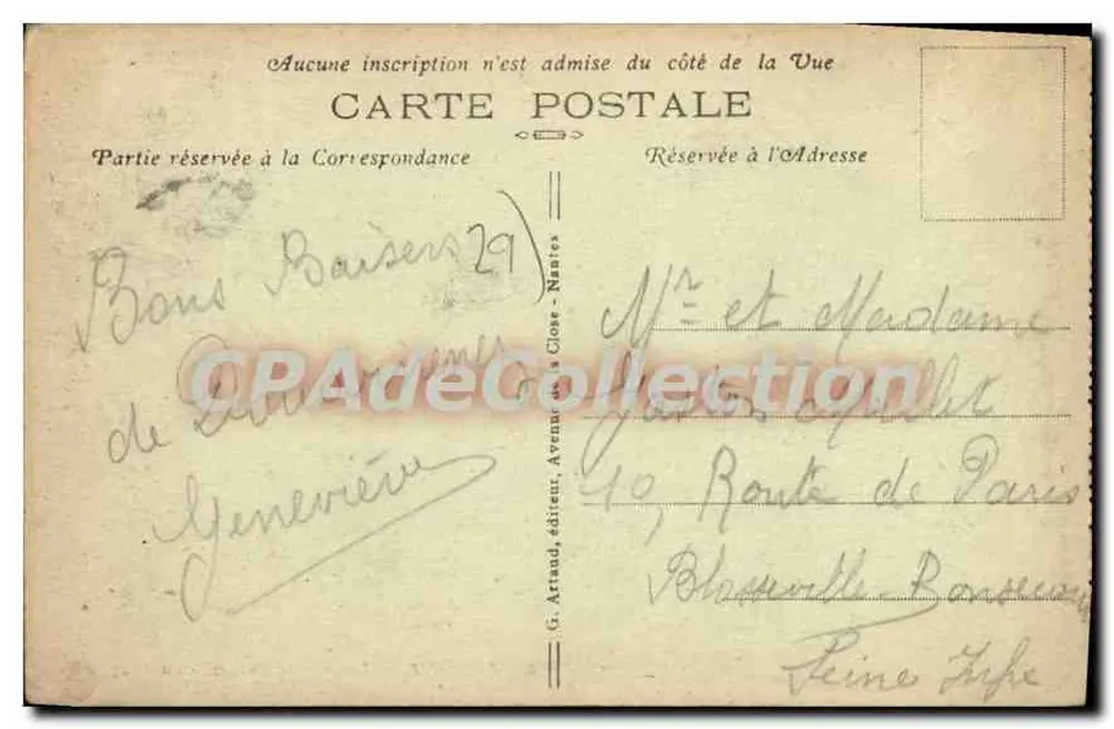 Tréboul — Les Sables Blancs — De Strand — uitgever G. Arnaud, n°4 - Achterkant