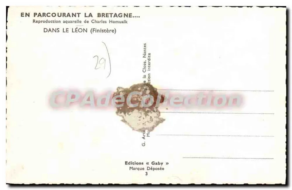 Bretone Lebensszene — Im Léon (Finistère) — Éditions Gaby - Rückseite