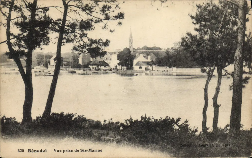 Bénodet — Vista tirada de Ste-Marine — Coleção Anglaret, Quimper, n°620 - Frente