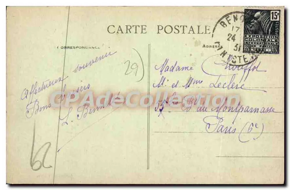 Bénodet (Finistère) - Kercréven von Kergaït aus gesehen — Sammlung Toullec - Rückseite