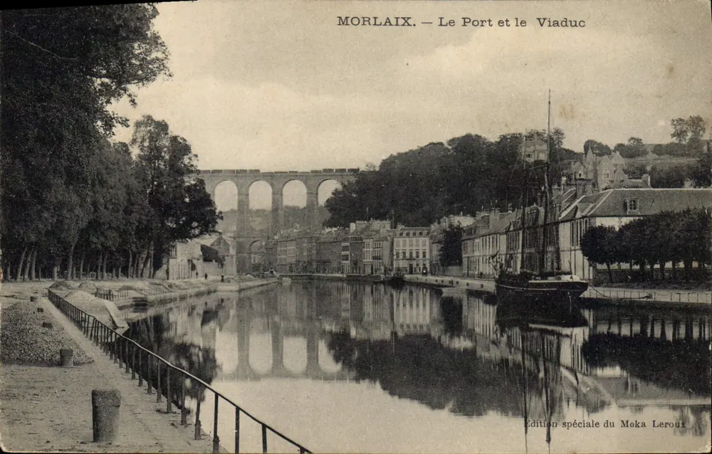 Morlaix — O Porto e o Viaduto — Edição especial do Moka Leroux - Frente