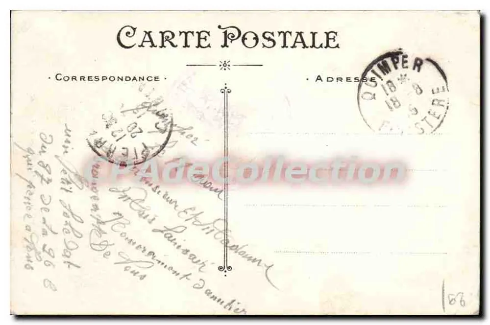 Quimper — A Estátua de Laënnec — Artaud e Nozais Nantes - Verso