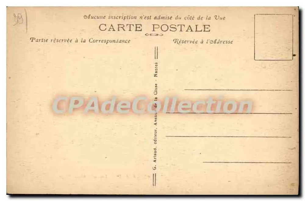Concarneau — A Corner of the Beach — G. Arlaud, publisher, Nantes - Back