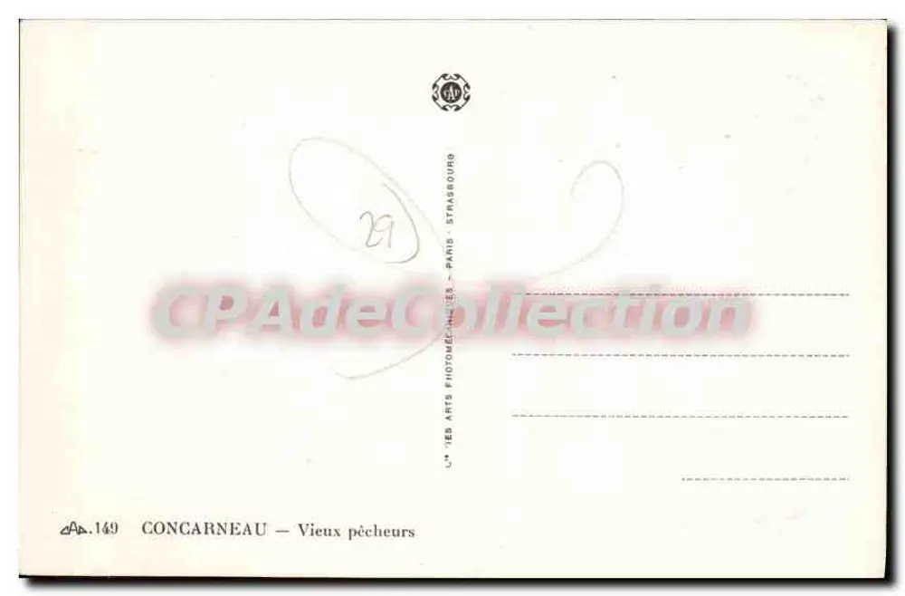 Concarneau — Velhos pescadores — J. P. Arts Photographiques, Paris - Verso