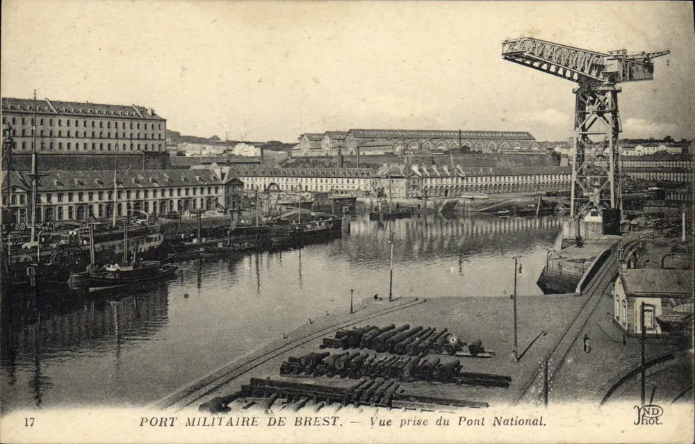Militärhafen von Brest — Ansicht vom Nationalbrücke — ND Hot, n°17 - Vorderseite