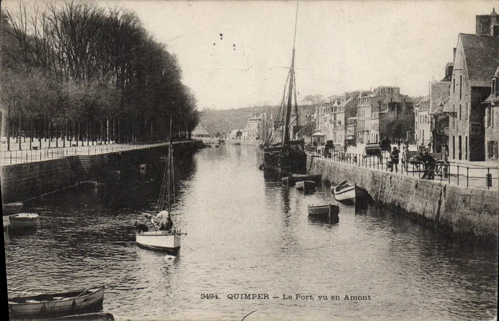 Quimper — O Porto, visto de montante — editor anônimo, n° 3494 - Frente