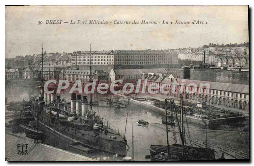Brest — Der Militärhafen - Marineskasernen - Die « Jeanne d'Arc » - Vorderseite