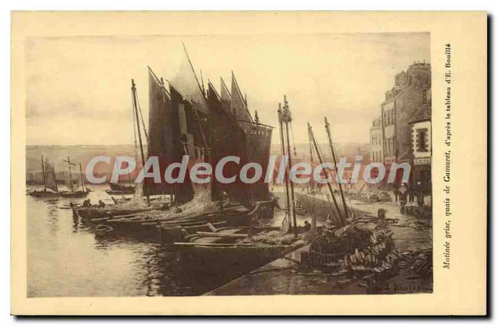 Grauer Morgen, Quai de Camaret — nach dem Gemälde von E. Bouillé - Vorderseite