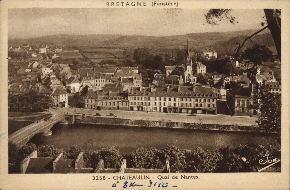 Châteaulin — Quai de Nantes — Panoramablick — Verleger Joël, Nr. 3258 - Vorderseite