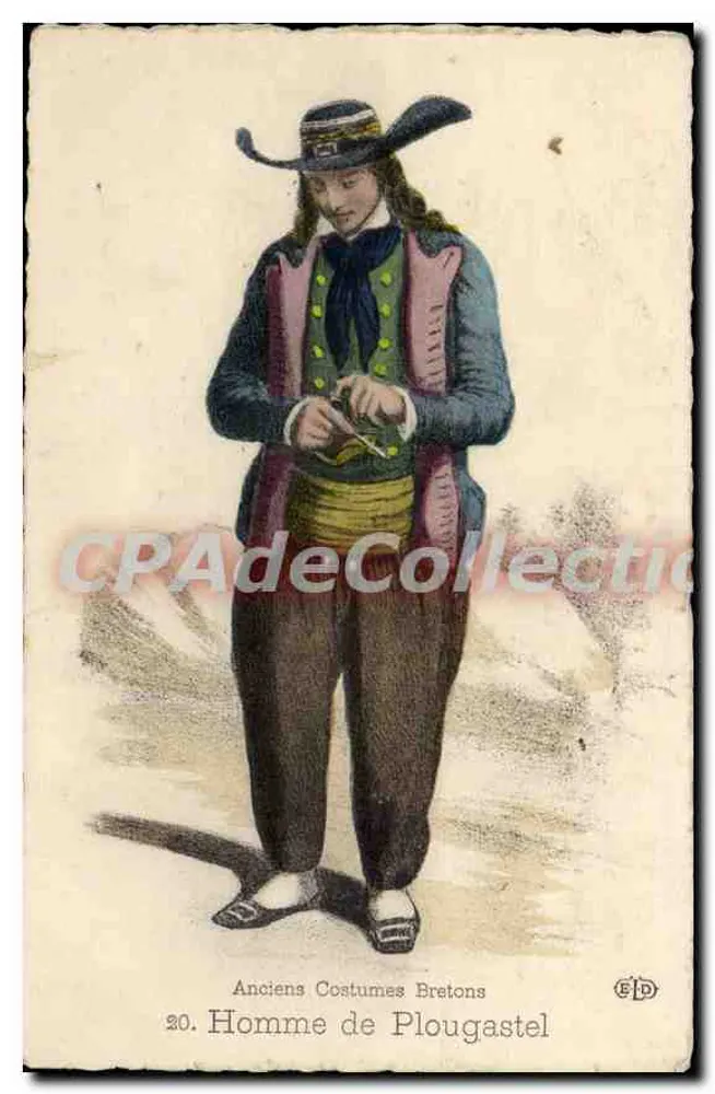 Homme de Plougastral — Anciens Costumes Bretons — ELD, n°20 - Recto