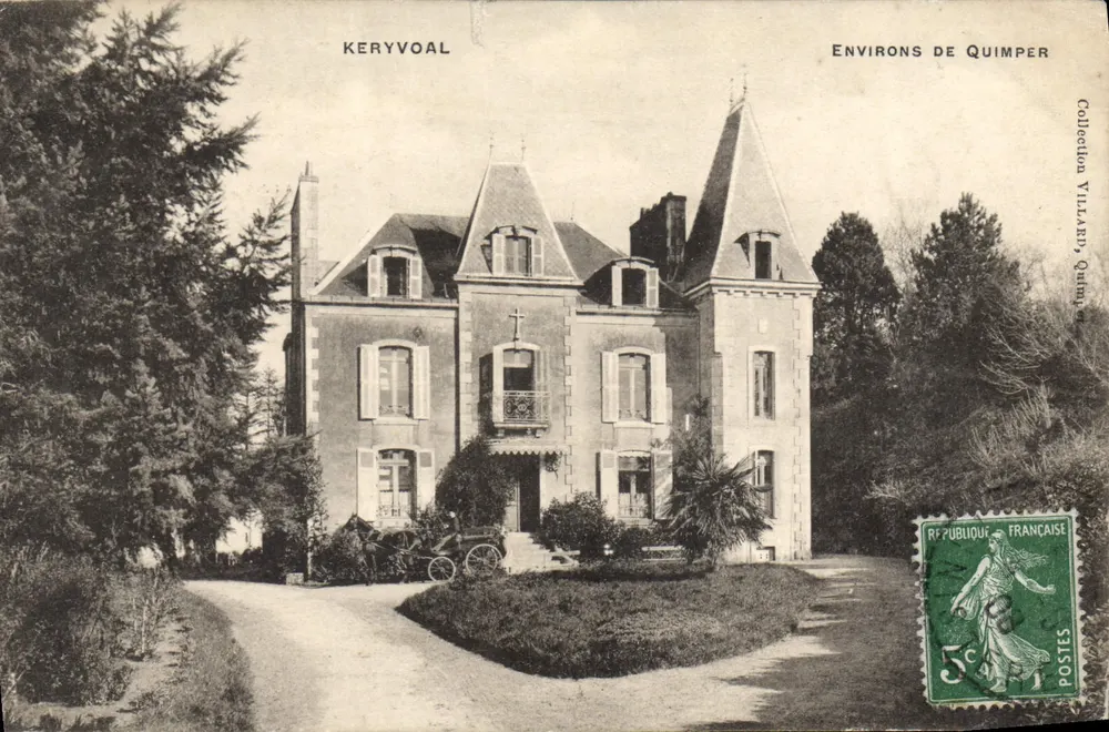 Keryvoal — Dom z dachami z płytek i wieżami — kolekcja Villard, Quimper - Awers