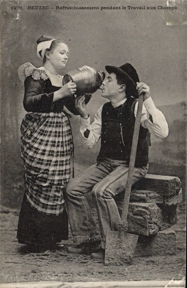 Beuzec — Erfrischung während der Feldarbeit — Verlag: Villand & Compagnie, Nr. 1276 - Vorderseite