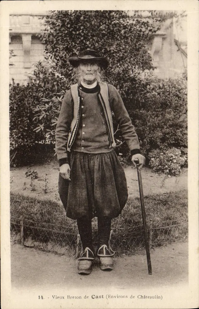 Alter Bretoner von Cast (Umgebung von Châteaulin) — Fotografie — unbekannter Verlag, n° 14 - Vorderseite
