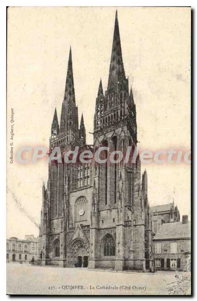 Quimper - A Catedral (Lado Oeste) — Coleção G. Auglant, n° 2377 - Frente