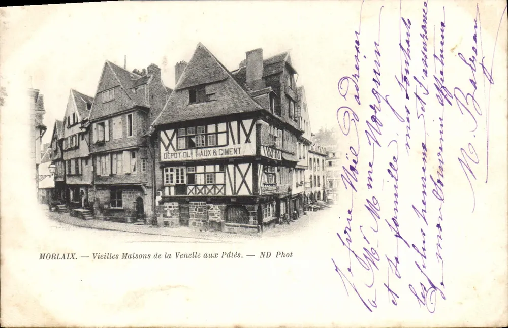Morlaix — Alte Häuser der Venelle aux Pâtés — ND Fotografie - Vorderseite