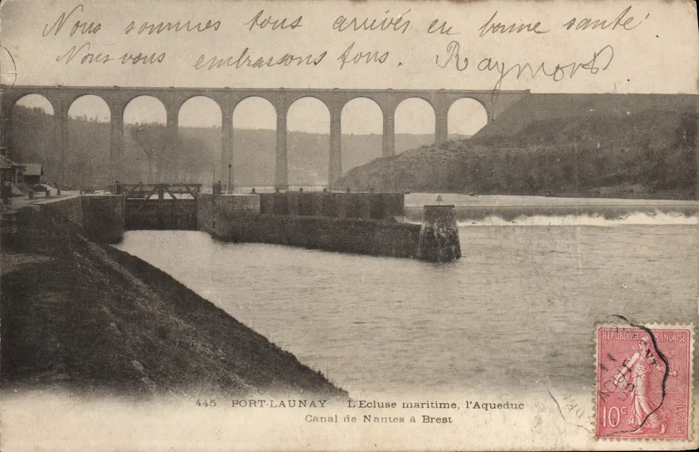 Port-Launay — Der maritime Schleusentor, Der Aquädukt — Canal de Nantes à Brest, Verlag Nr. 445 - Vorderseite