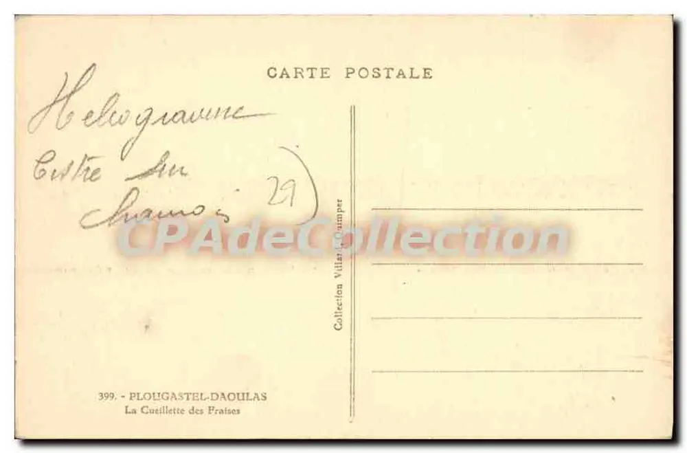 Die Ernte der Praises — Plougasatel-Daoulas — Sammlung Villar-Damper - Rückseite
