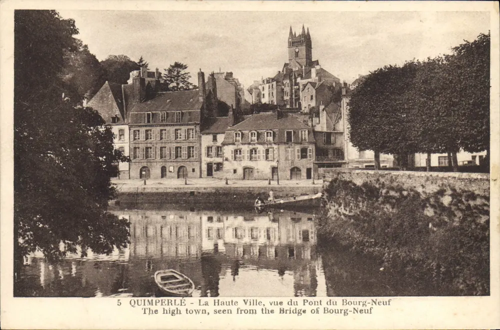 Quimperlé - Oberstadt aus Sicht des Pont du Bourg-Neuf — Verlag M. Huchet, Nr. 5 - Vorderseite