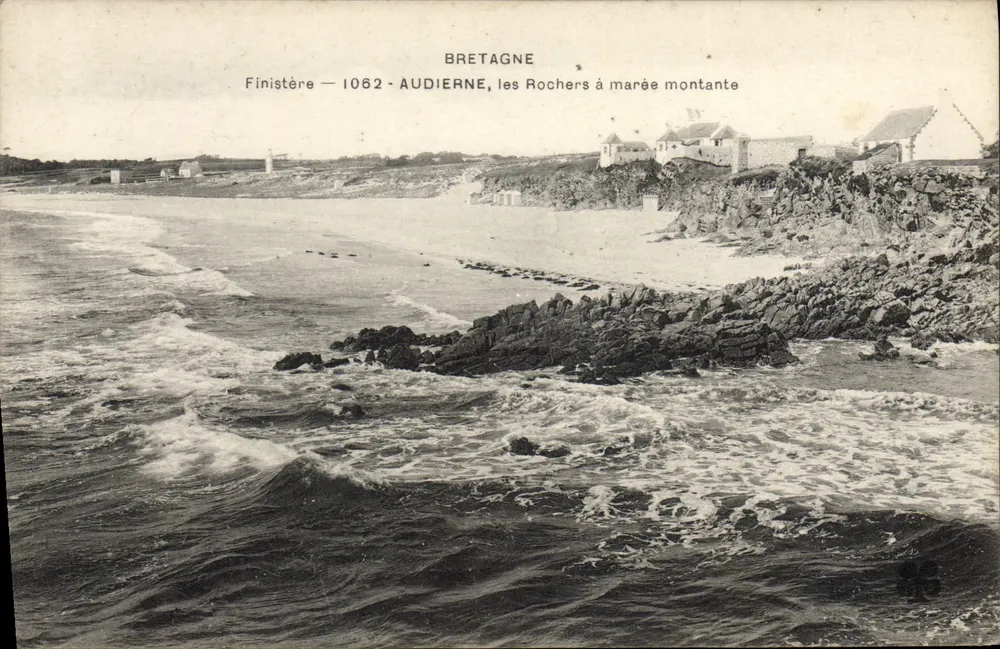 Audierne — Die Felsen bei Ebbe — Finistère — 1062 - Vorderseite