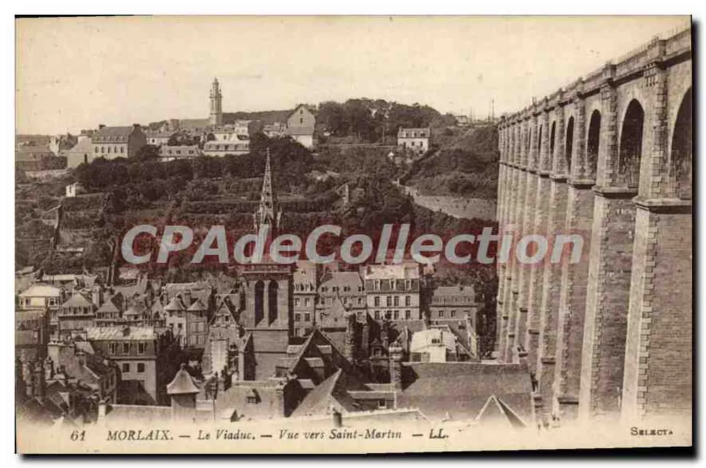 Morlaix — El Viaducto — Vista hacia San Martín — Selecta - Anverso