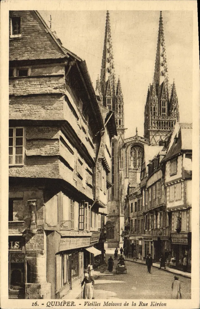 Quimper - Alte Häuser in der Kéréonstraße — Verlag Paris, Nr. 16 - Vorderseite