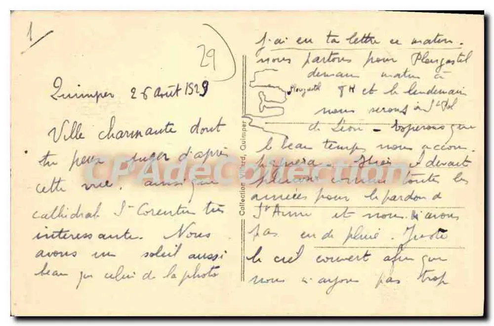 Quimper - Alte Häuser in der Kéréonstraße — Verlag Paris, Nr. 16 - Rückseite