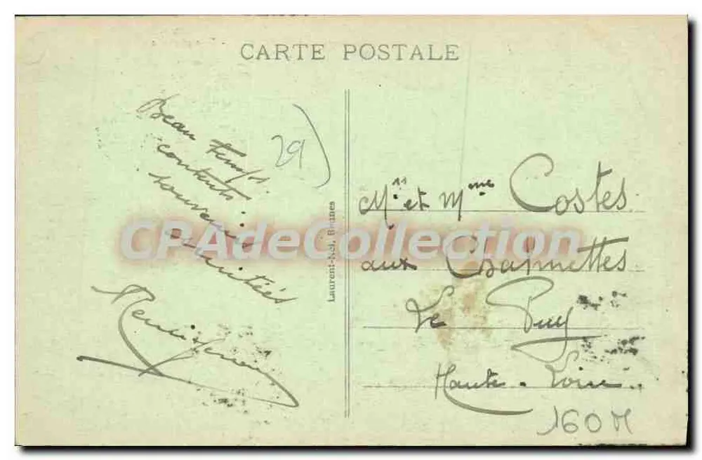 Quimperlé - Vista geral — editor Laurent-Nich Brunes, n° 711 - Verso