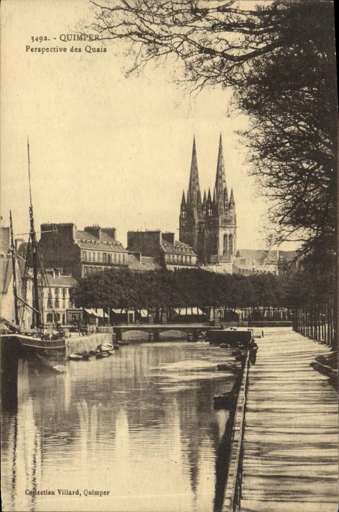 Quimper — Perspektywa nabrzeży — Kolekcja Villard, Quimper - Awers