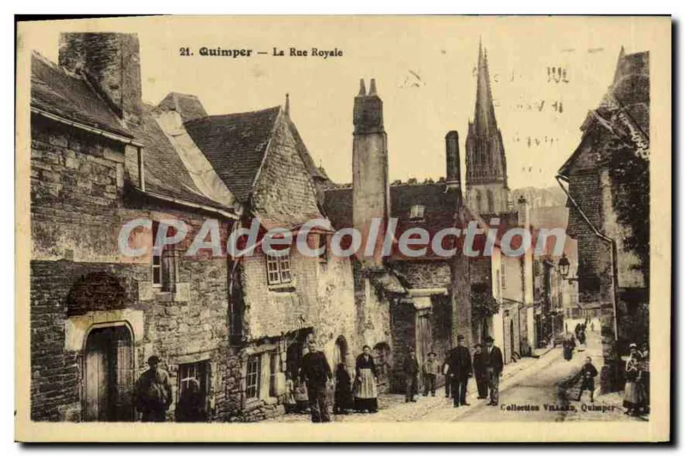 Quimper — A Rue Royale — Coleção Villars, Quimper, n°21 - Frente