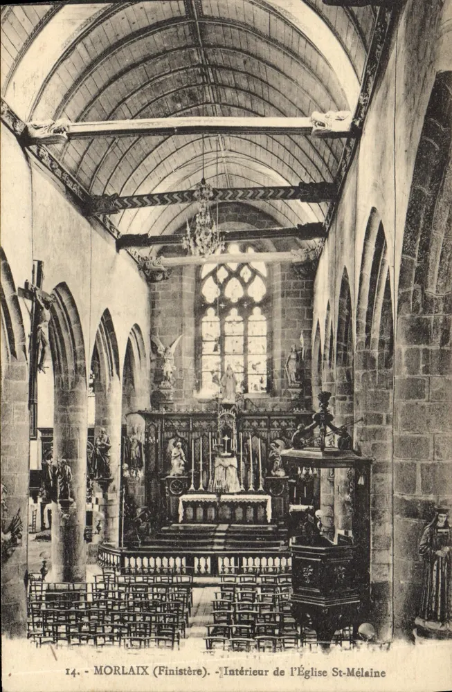 Morlaix (Finistère) — Innenansicht der Kirche St-Mélaine — n°14 - Vorderseite